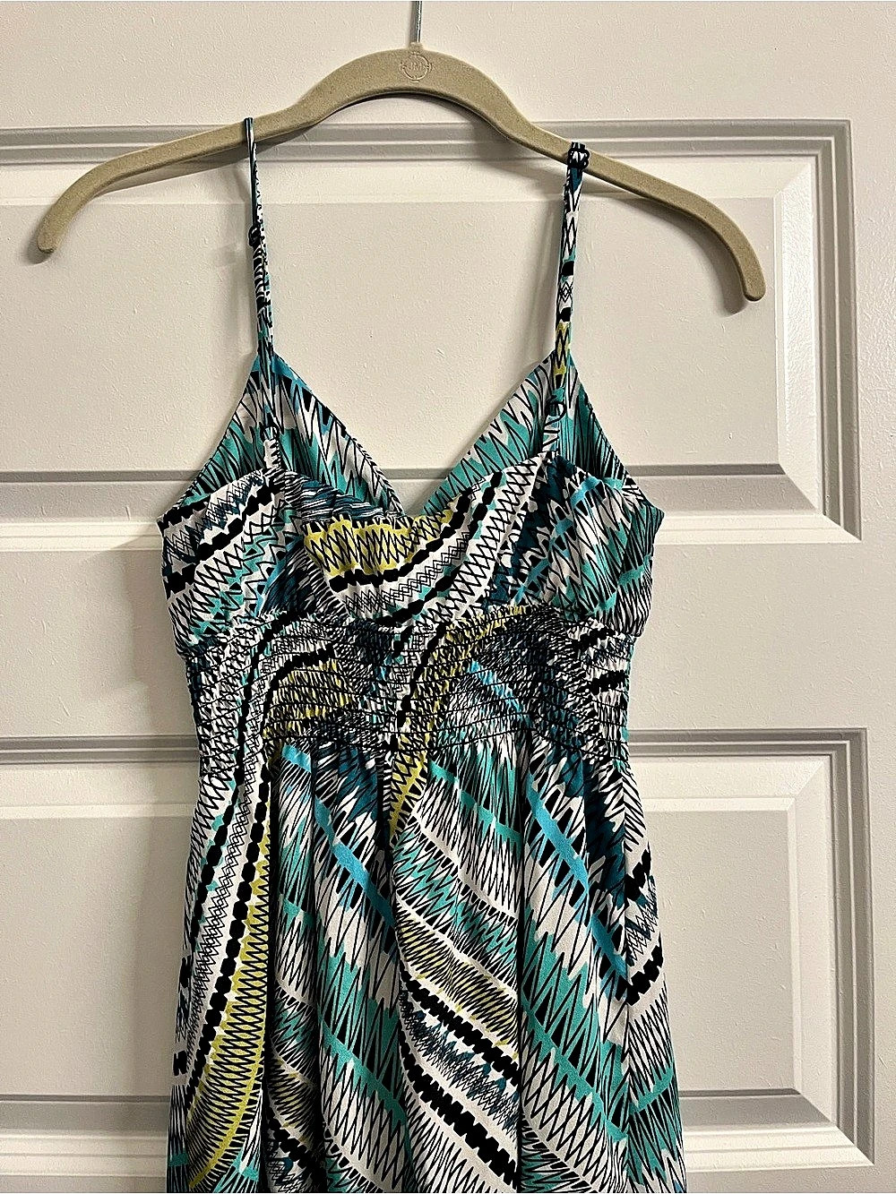 Aqua Brand Maxi Dress Teal & White Medium NWT